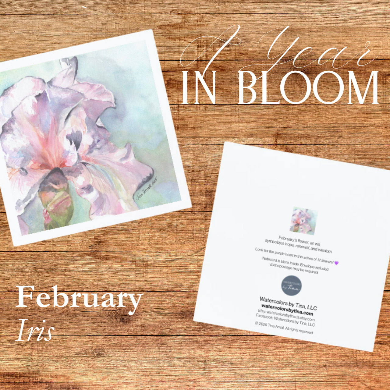 Watercolors by Tina - Floral Greeting Card