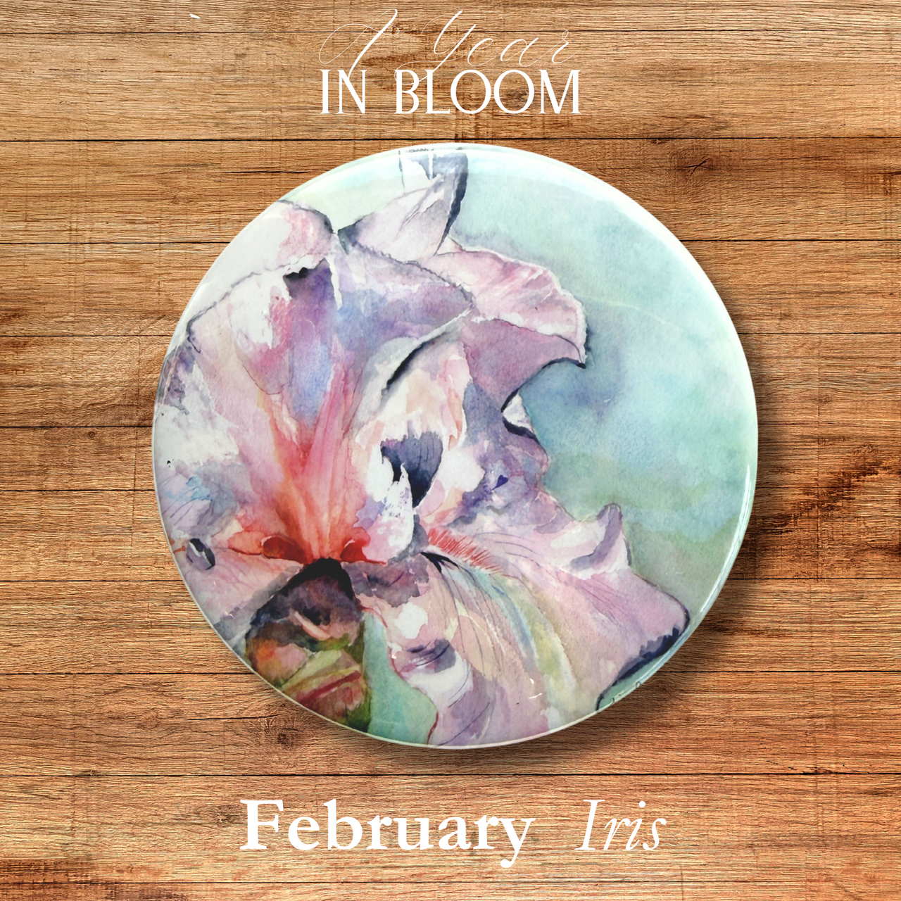 Watercolors by Tina - Floral Button
