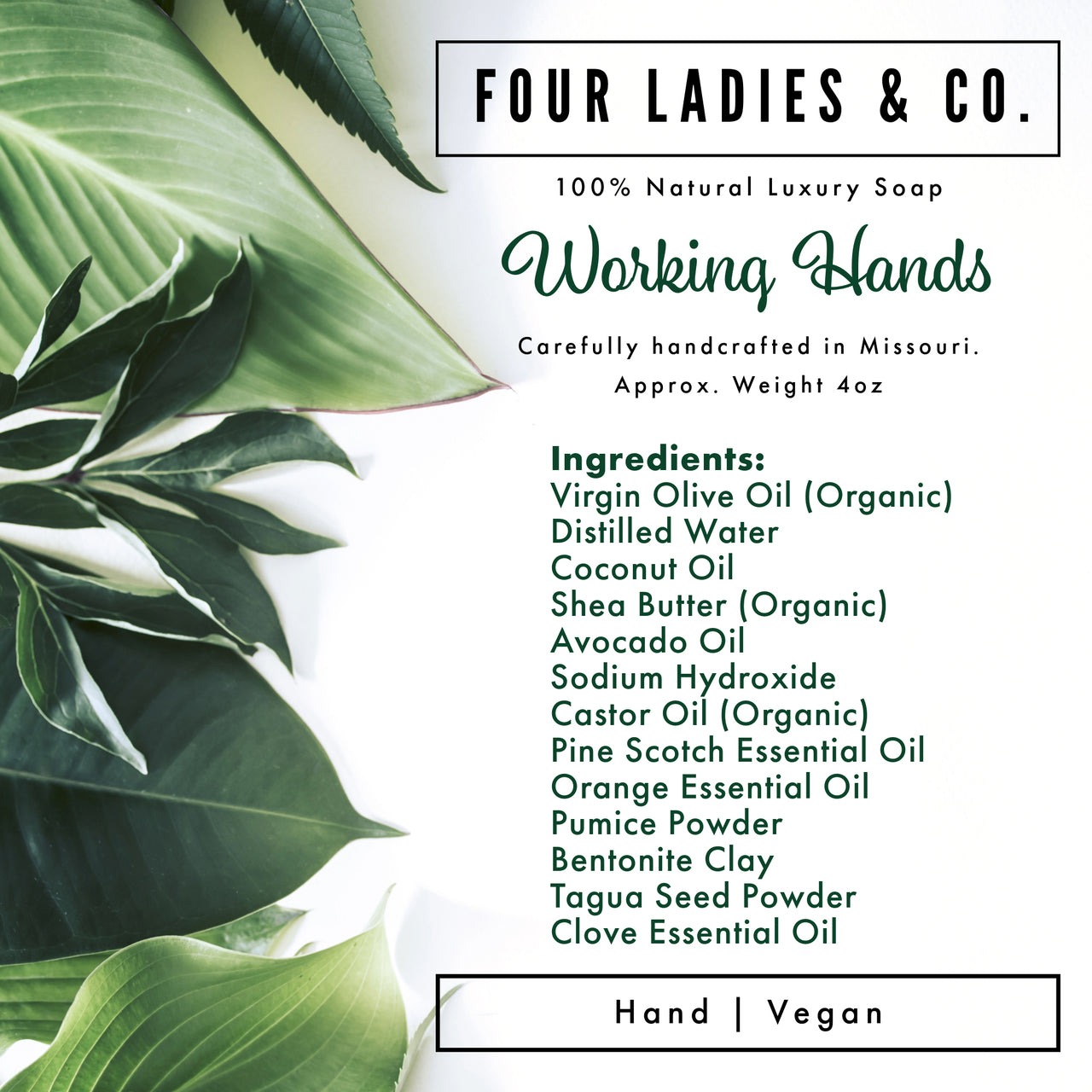 Four Ladies & Co - Working Hands Bar Soap