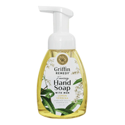 Griffin Remedy foaming hand soap bottle with lemon verbena scent on a white background