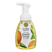 Griffin Remedy foaming hand soap bottle with orange blossom flavor on a white background