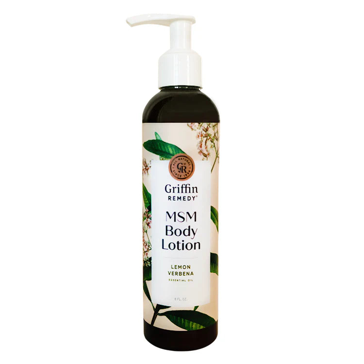 Griffin Remedy MSM Body Lotion bottle with label on a white background