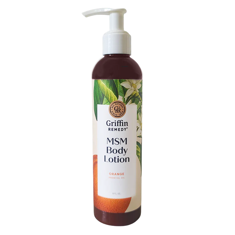 Griffin Remedy MSM Body Lotion bottle on a white background
