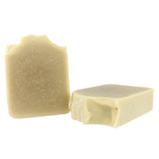 Two bars of soap on a white background