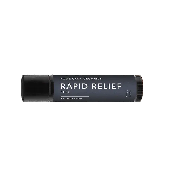All-natural 'Rapid Relief' stick on a white background