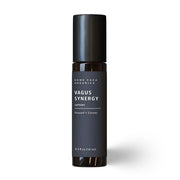 Black bottle labeled 'Vagus Synergy' on a white background
