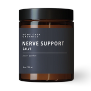 rowe casa Jar of all-natural nerve pain salve on a white background