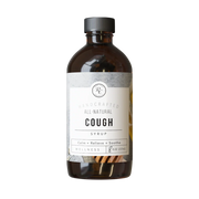 Rowe Casa Bottle of all-natural cough syrup with a label on a white background