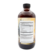 Rowe Casa Bottle of liquid supplement with a label showing 'Supplement Facts' on a white background