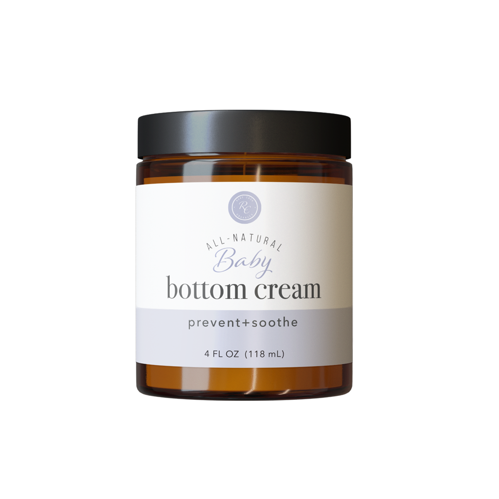 Rowe Casa Jar of baby bottom cream on a white background