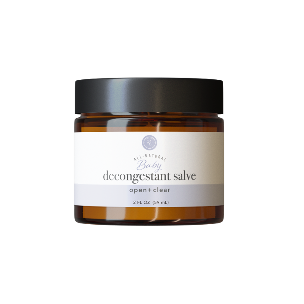 Rowe Casa Jar of decongestant salve on a white background
