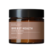 Jar of Rowe Casa Organics Breast Health Essential Oil Salve on a white background