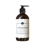 Rowe Casa Bottle of liver support castor oil blend on a white background