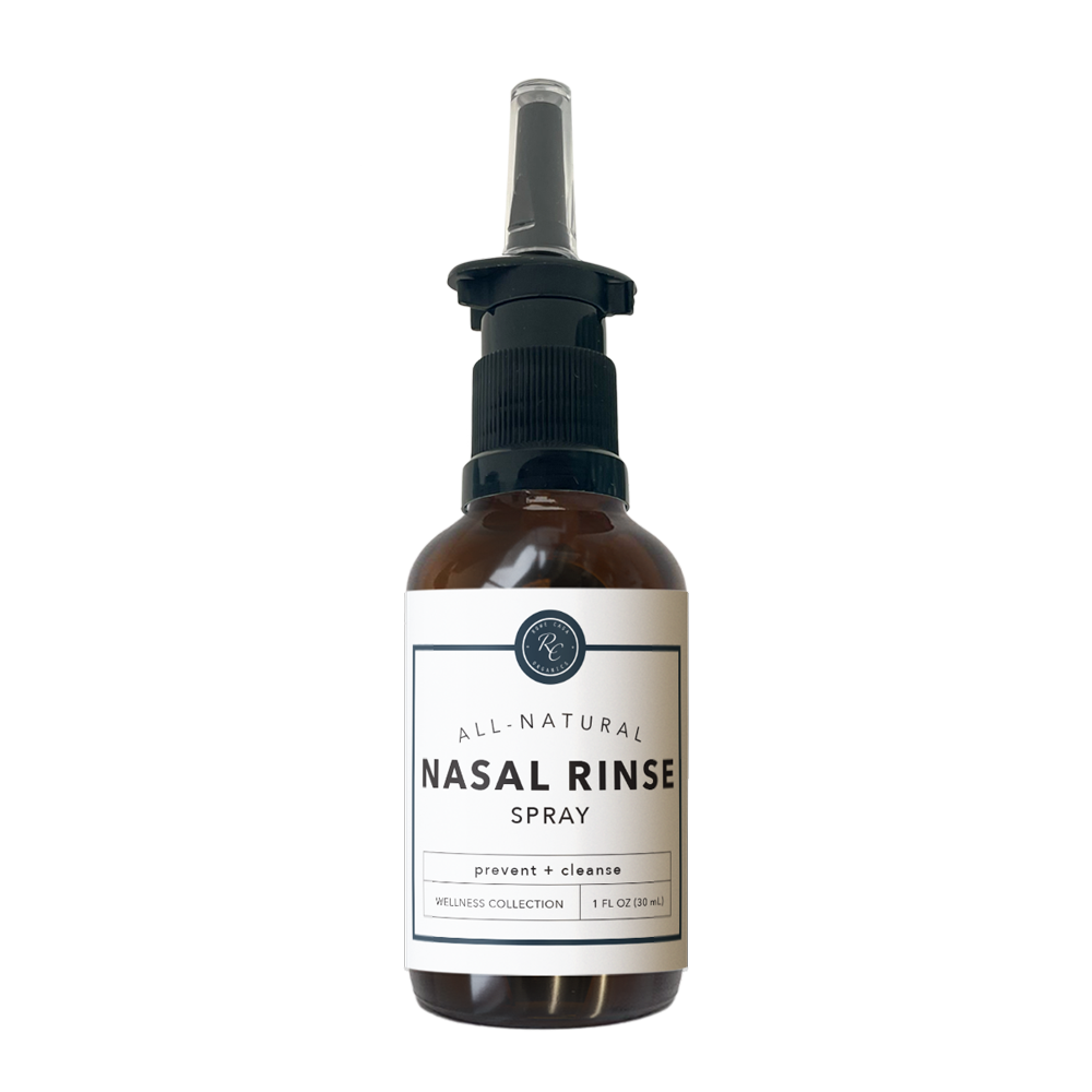 Rowe Casa All-natural nasal rinse spray bottle on a white background