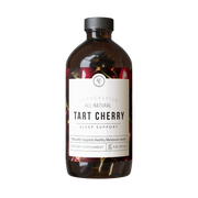 Rowe Casa Bottle of tart cherry sleep support supplement with label on a white background