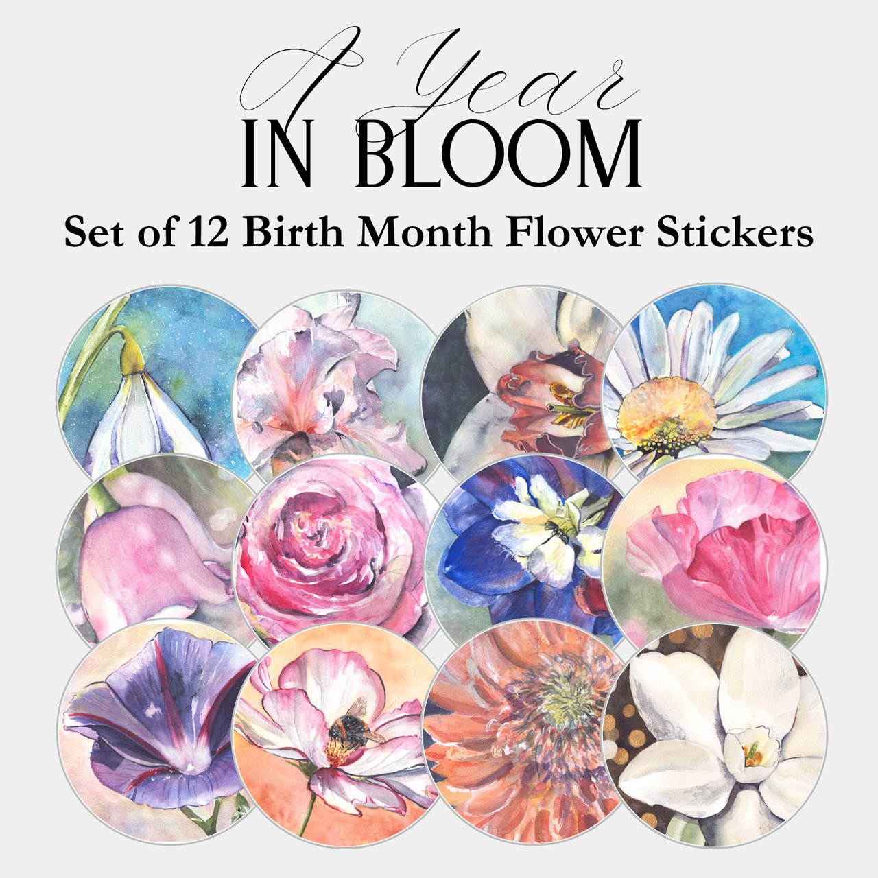 Watercolors by Tina - Floral Sticker
