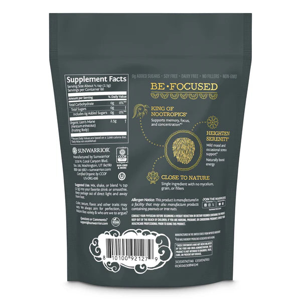 Supplement package with 'Be Focused' branding on a white background