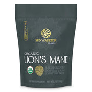 Sunwarrior Organic Lion's Mane mushroom powder package on a white background