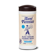 Aunt Fannie's glass and window cleaning wipes container on a white background