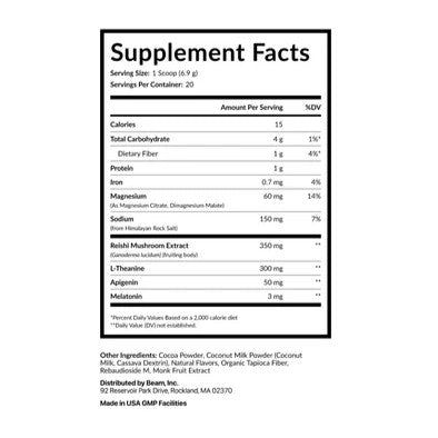 Supplement facts label on a white background