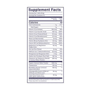 Supplement facts label on a white background