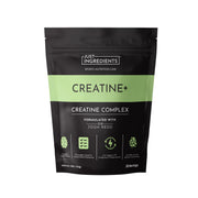 Black and green package of Just Ingredients Creatine Complex on a white background