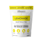 Packaging of Just Ingredients Lemonade Electrolytes with yellow and white design.