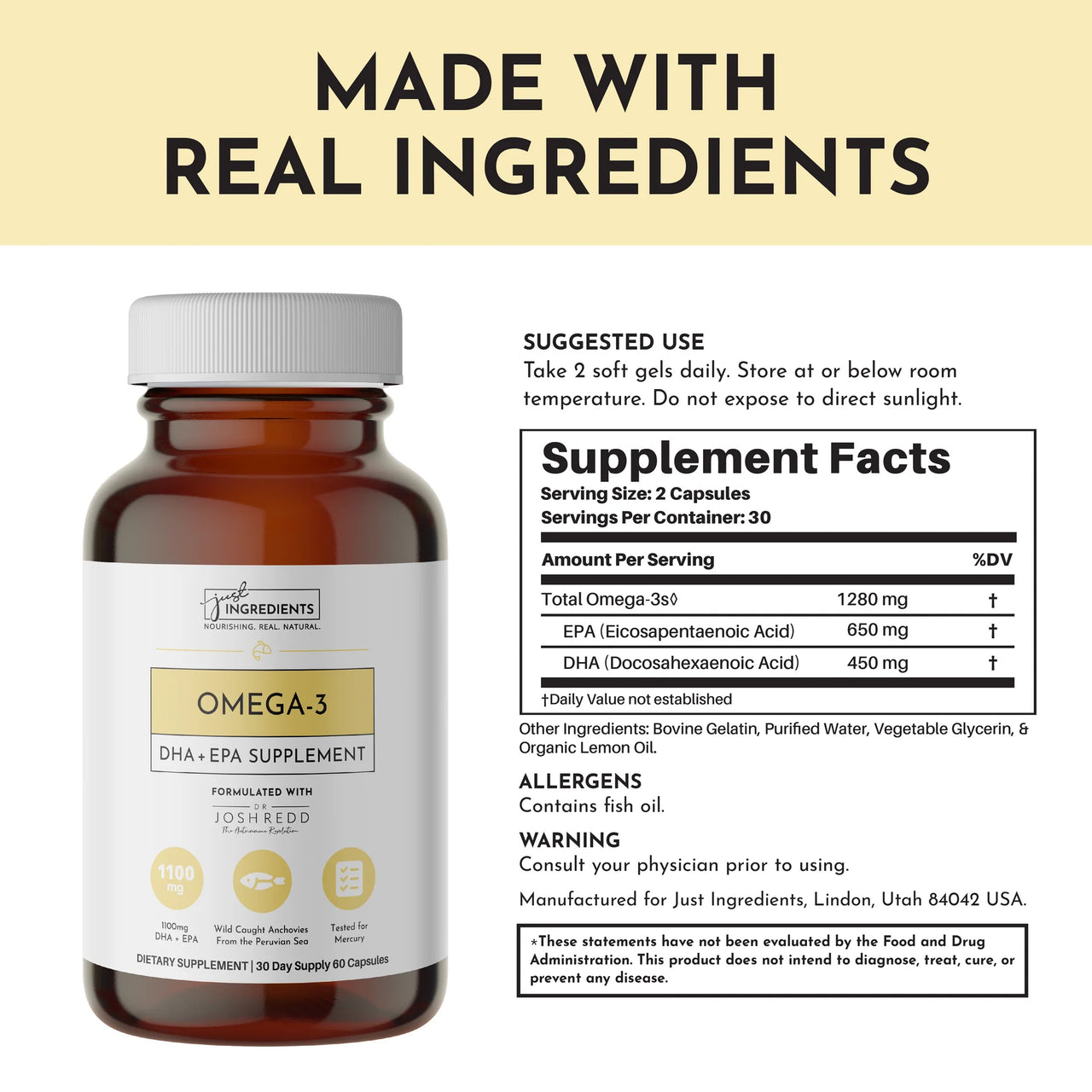 Just Ingredients - Omega-3 Fish Oil