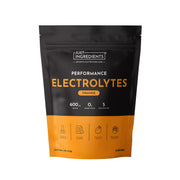 Black and orange package of Just Ingredients Performance Electrolytes on a white background
