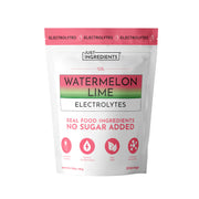 Packaging of Just Ingredients Watermelon Lime Electrolytes on a white background