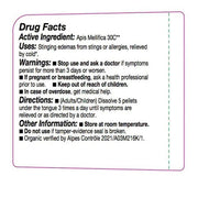 Drug facts label for Apis Mellifica 30C on a white background