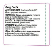 Drug facts label for Symphytum officinale 30C with active ingredient, uses, warnings, directions, and other information.