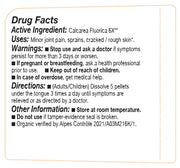 Drug facts label for Calcarea Fluorica 6X with text on a white background