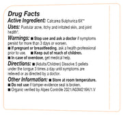 Drug facts label for Calcarea Sulphurica 6X with active ingredient, uses, warnings, directions, and other information.
