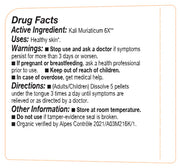Drug facts label for Kali Muriaticum 6X with active ingredient, uses, warnings, directions, and other information.