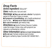 Drug facts label for Silicea 6X with active ingredient, uses, warnings, directions, and other information.
