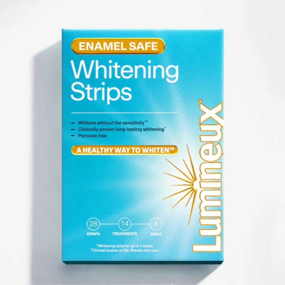 Lumineux whitening strips packaging on a white background