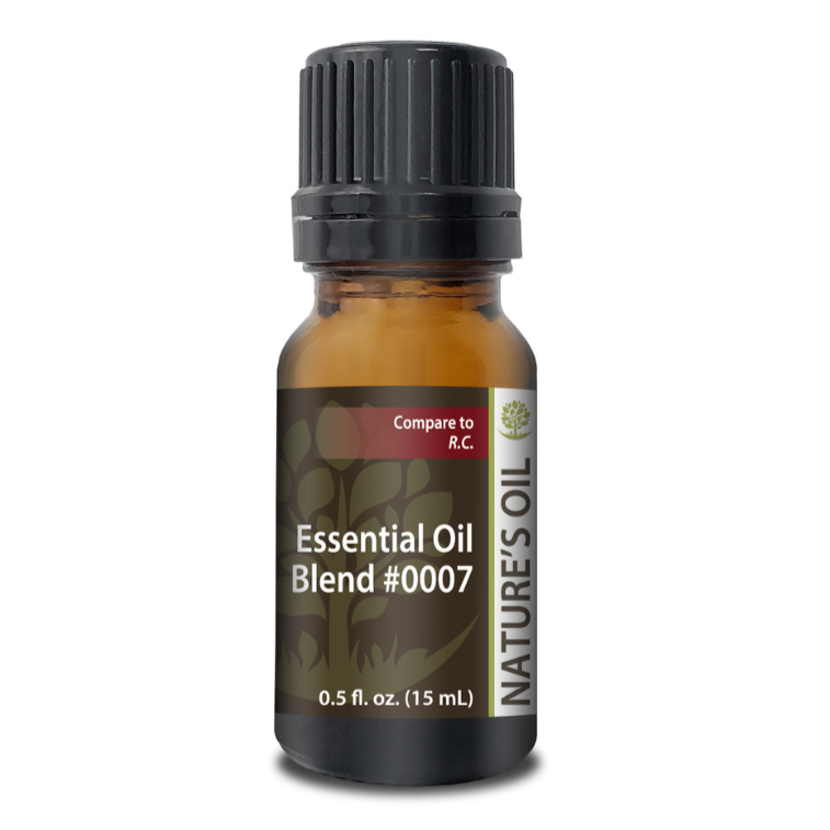 Essential oil bottle labeled 'Nature's Oil' on a white background