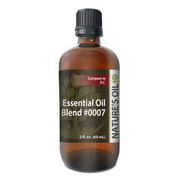 Bottle of Nature's Oil Essential Oil Blend #0007 on a white background