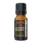 Bottle of Nature's Oil essential oil blend #0010 on a white background