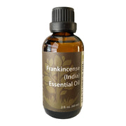 Bottle of Frankincense India essential oil on a white background