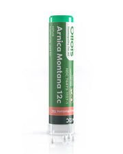 Green and white container labeled 'Arnica Montana 12c' on a white background
