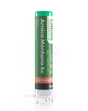 Green and white container labeled 'Arnica Montana 6c' on a white background