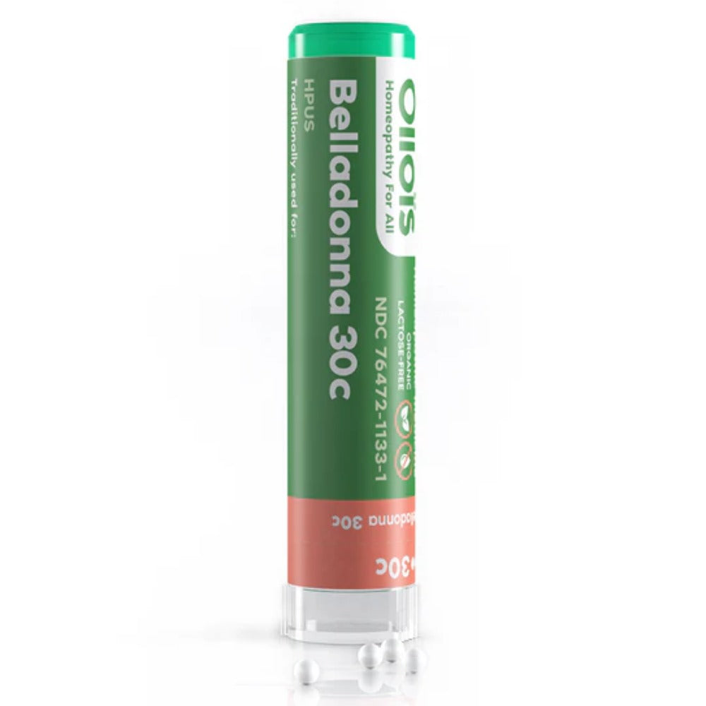 Belladonna 30c homeopathic tube.