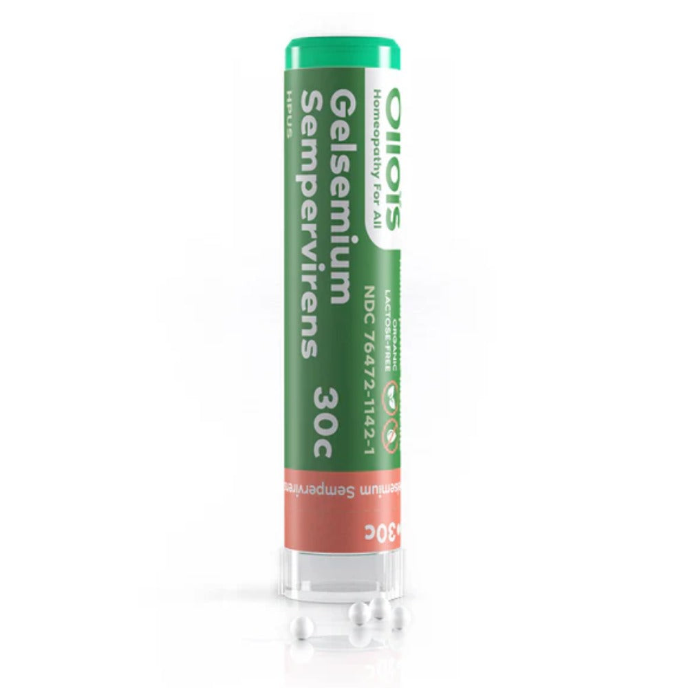Tube of Gelsemium Sempervirens 30c on a white background