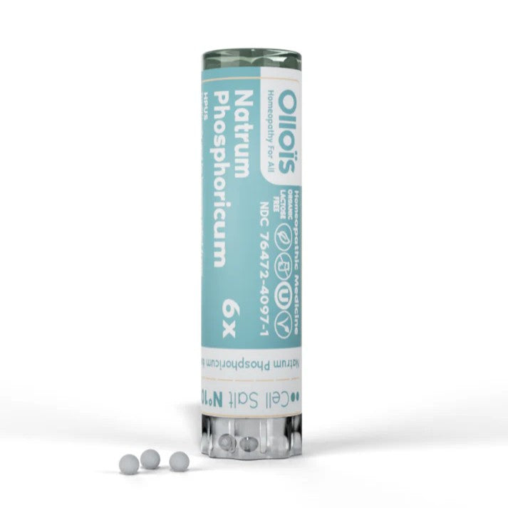 Tube of Natrium Phosphoricum on a white background