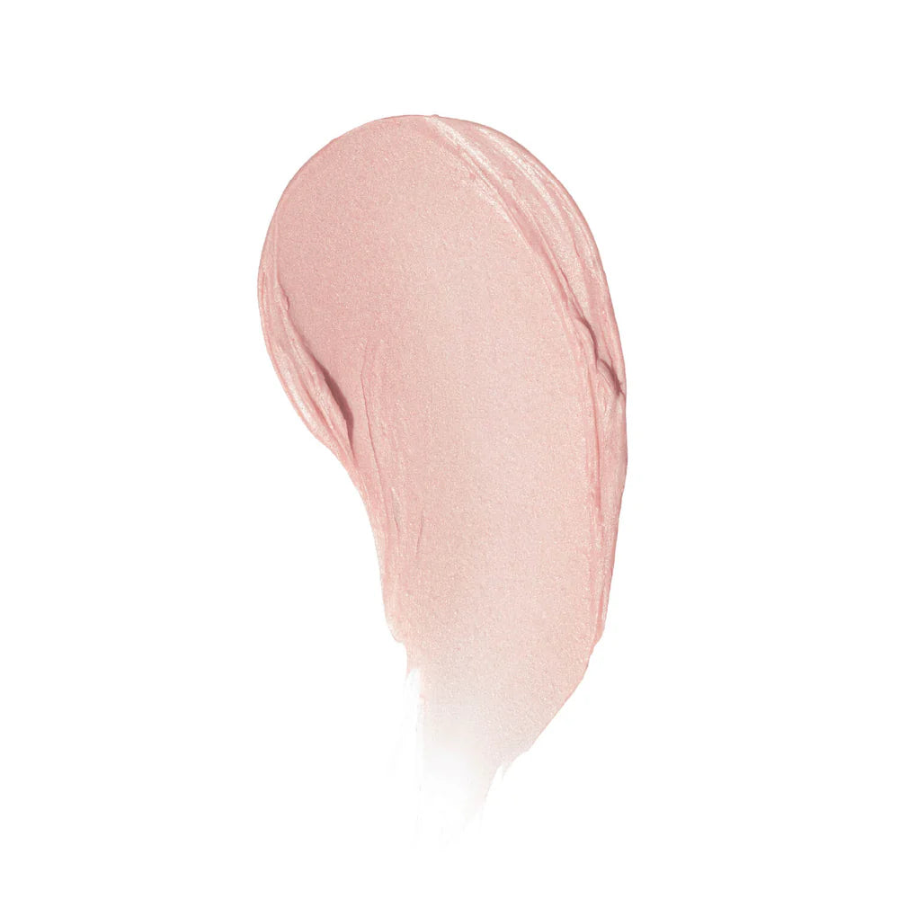Pink lip balm on a white background
