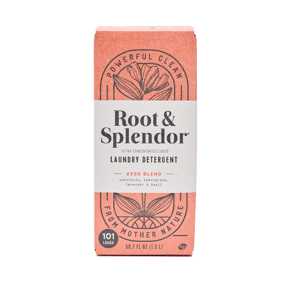 Box of Root & Splendor laundry detergent on a white background