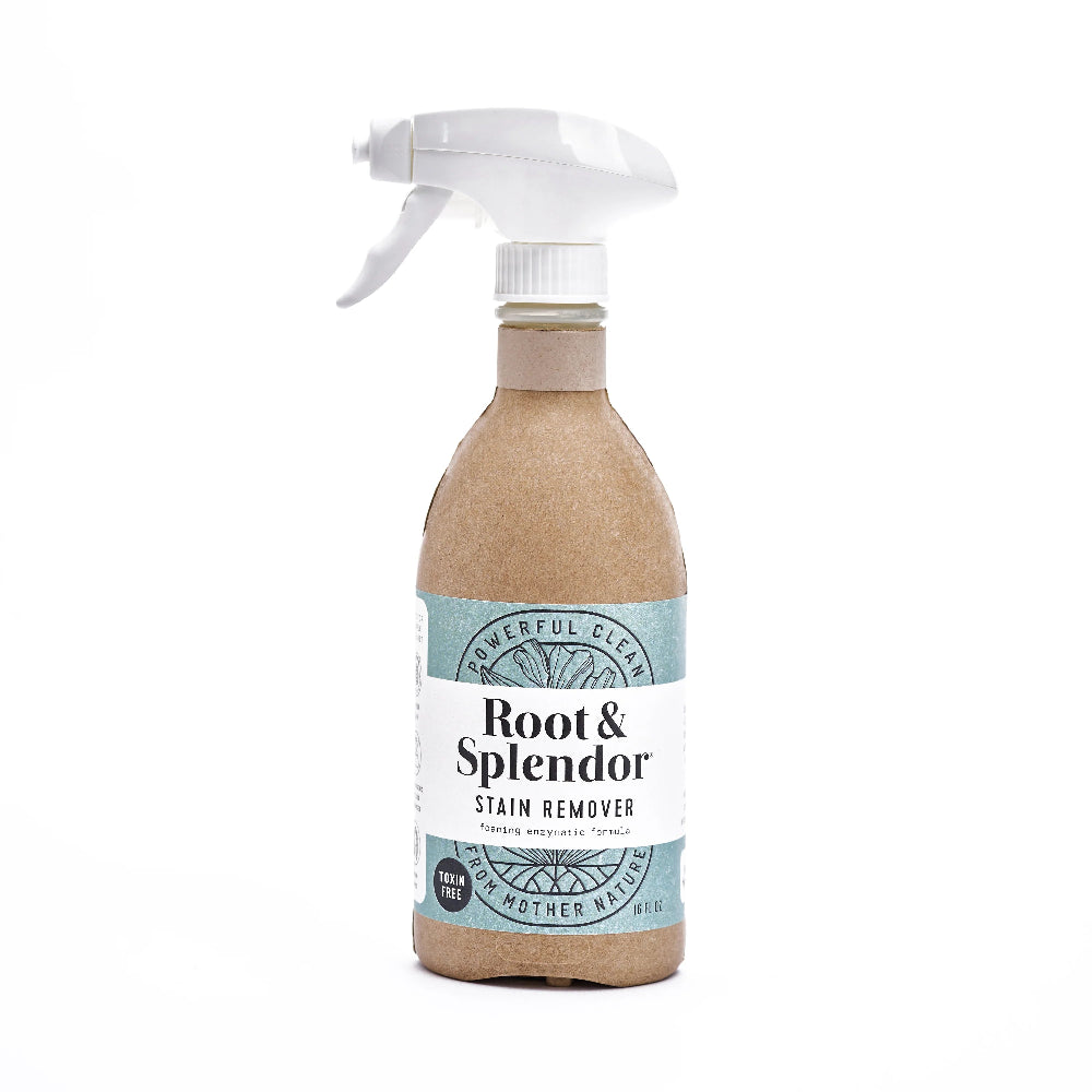 Root & Splendor stain remover spray bottle on a white background