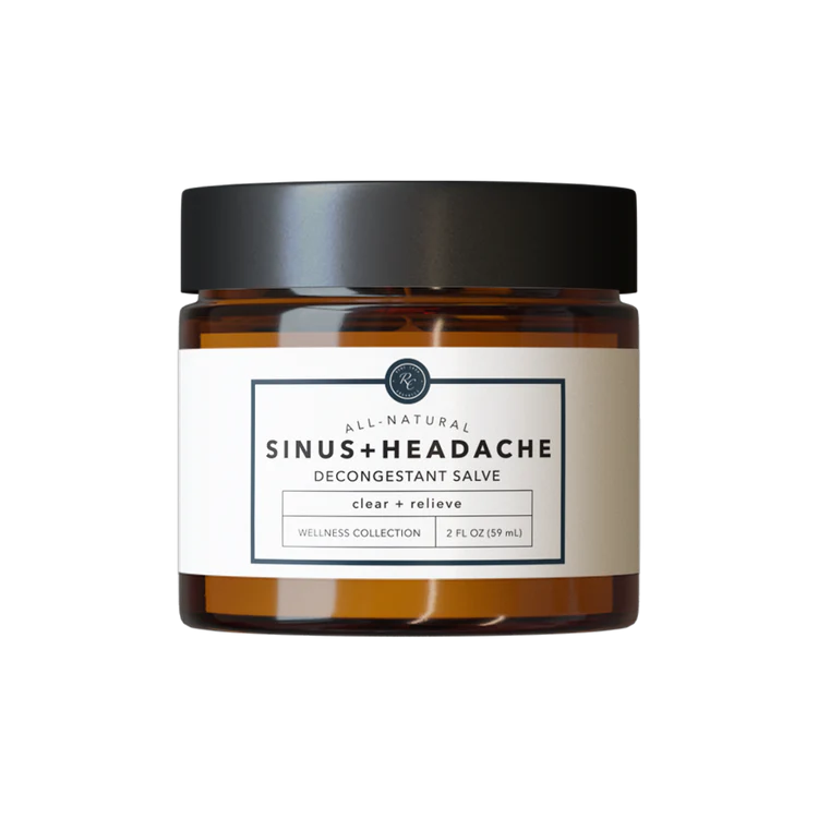 Jar of decongestant salve on a white background